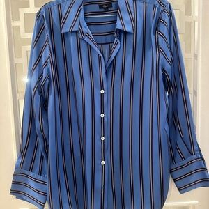 Rails Blue and Red Striped Shirt